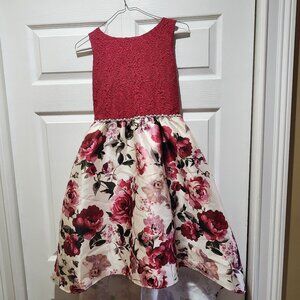 Gorgeous cranberry color teen/tween hi-low dressy dress.chur